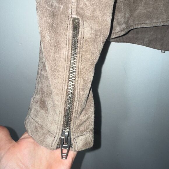 BlankNYC Suede Motorcycle Jacket - Sand Stoner M - Picture 7 of 9
